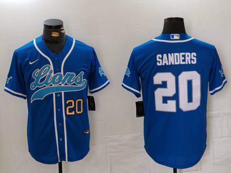 Men Detroit Lions #20 Sanders Blue Second generation joint name 2024 Nike Limited NFL Jersey style 8151->detroit lions->NFL Jersey
